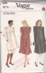 8408 VOG MATERNITY SS-LS TUCK YOKE DRESS, SKIRT PATTERN 8